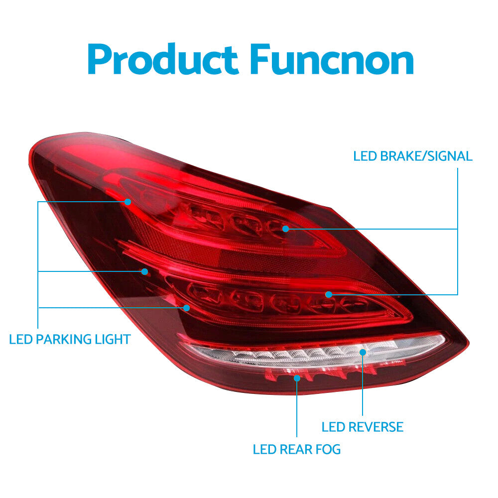 LED Rear Tail Light Pair Suitable for Mercedes C-Class W205 Sedan